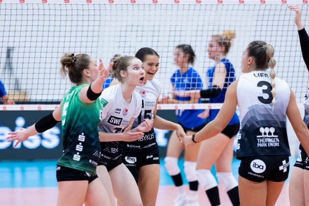 FUNKE-Volley-Cup: Schwarz-Weiss Erfurt vs. SSC Palmberg Schwerin; Erfurt; 20.09.2026 Teresa Ziegenbalg ( 7; Schwarz-Weiss Erfurt) FUNKE-Volley-Cup: Schwarz-Weiss Erfurt vs. SSC Palmberg Schwerin; Riethsporthalle Erfurt; 20.09.2026 Copyright: xBEAUTIFULxSPORTS Duehringx