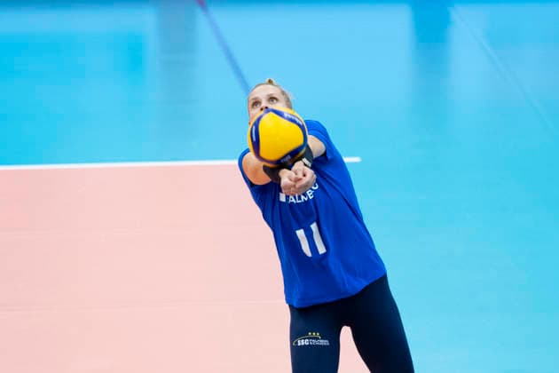 FUNKE-Volley-Cup: Schwarz-Weiss Erfurt vs. SSC Palmberg Schwerin; Erfurt; 20.09.2026 Annegret Hölzig ( 11; SSC Palmberg Schwerin) FUNKE-Volley-Cup: Schwarz-Weiss Erfurt vs. SSC Palmberg Schwerin; Riethsporthalle Erfurt; 20.09.2026 Copyright: xBEAUTIFULxSPORTS Duehringx