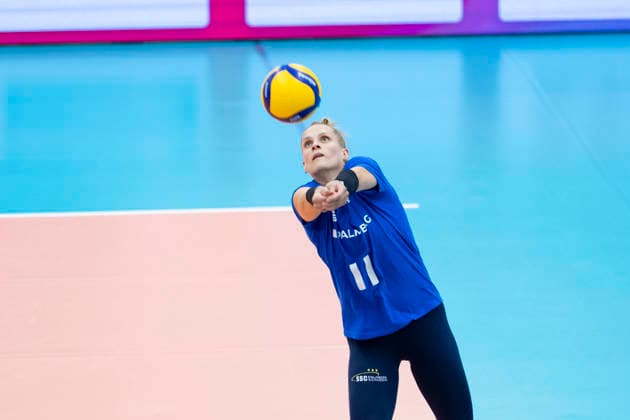 FUNKE-Volley-Cup: Schwarz-Weiss Erfurt vs. SSC Palmberg Schwerin; Erfurt; 20.09.2026 Annegret Hölzig ( 11; SSC Palmberg Schwerin) FUNKE-Volley-Cup: Schwarz-Weiss Erfurt vs. SSC Palmberg Schwerin; Riethsporthalle Erfurt; 20.09.2026 Copyright: xBEAUTIFULxSPORTS Duehringx