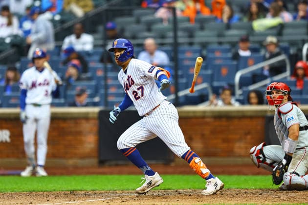 MLB, Baseball Herren, USA Philadelphia Phillies Vs. New York Mets New York Mets Mark Vientos 27 doubles during the eighth inning of a baseball game against the Philadelphia Phillies at Citi Field in Corona, on September 20, 2026. Flushing N.Y. United States  Copyright: xGordonxDonovanx originalFilename:donovan-mlbphila260920_npdsR.jpg