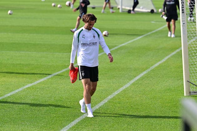 21.09.2026; Moenchengladbach; Fussball, Herren, Saison 2026 2027, Training Borussia Moenchengladbach Joe Scally (Gladbach) DFL regulations prohibit any use of photographs as image sequences and or quasi-video. ista-Borussia-Park Nordrhein-Westfalen Deutschland
