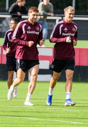 21.09.2026 - Fussball - 2. Fussball - Bundesliga - Saison 2026 2027 - 1. FC Nürnberg Nuernberg FCN ( Club ) - Training - Sportfoto Zink - xwoxzix - Styopa Mkrtchyan (5, 1. FC Nürnberg FCN ) Sigurd Haugen ( 9, 1. FC Nürnberg FCN )
