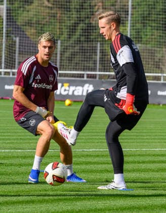 21.09.2026 - Fussball - 2. Fussball - Bundesliga - Saison 2026 2027 - 1. FC Nürnberg Nuernberg FCN ( Club ) - Training - Sportfoto Zink - xwoxzix - Sigurd Haugen ( 9, 1. FC Nürnberg FCN ) Jan Reichert (1, 1. FC Nürnberg FCN )