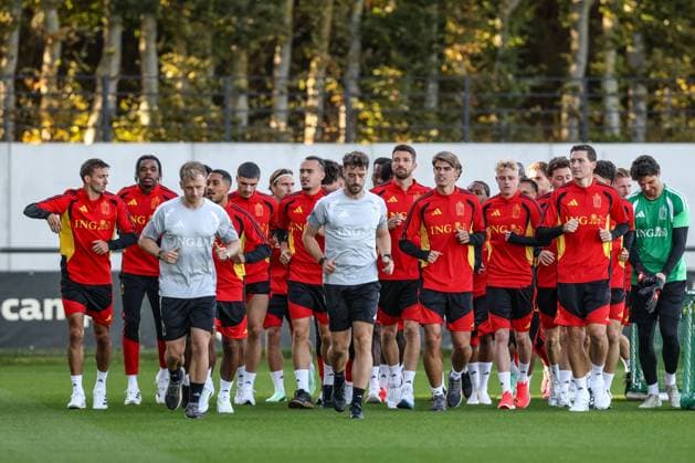 Belgium s players pictured during a training session of the Red Devils, the Belgian national soccer team, at the national training center in Tubize, Monday 21 September 2026. The team is preparing for fixtures in the UEFA Nations League competition. BRUNOxFAHY  x187324307x