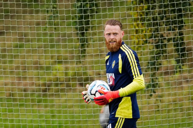STOCKHOLM , SWEDEN 20260922 Sweden s goalkeeper Viktor Johansson as the football team gathers to train on Bosön in Stockholm ahead of the upcoming Nations League matches. STOCKHOLM SWEDEN x10050x