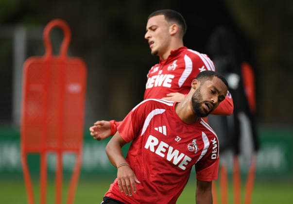 22.09.2026, xophax, Fussball 1.Bundesliga, 1.FC Koeln Training . Training in der Länderspielpause. v.l.n.rechts : Said El Mala , Linton Maina ( alle 1.FC Köln ) Koeln