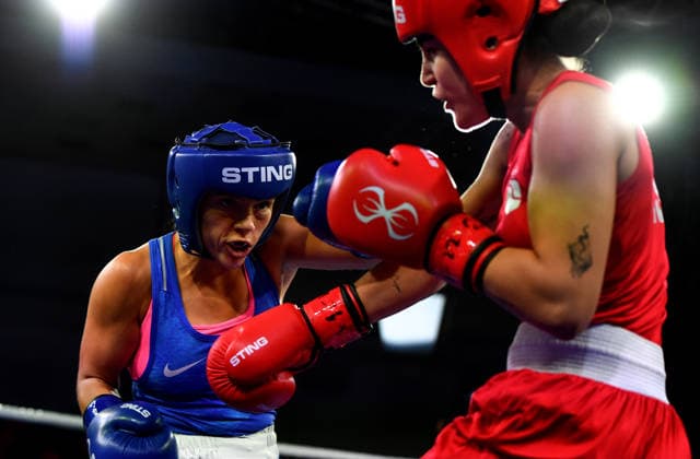 2026 European Boxing Elite Championships, Sofia, Bulgaria 22 9 2026 Women™s 51kg Quarter-Final Dania Moorehouse (Blue) vs Laura Fuentes Fernandez (Red) Ireland™s Dania Moorehouse in action against Laura Fuentes Fernandez of Spain Dania Moorehouse in action against Laura Fuentes Fernandez 22 9 2026  Copyright: xx VD5_0669
