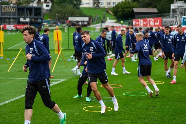 SOCCER - NL, AUT vs ISR WINDISCHGARSTEN,AUSTRIA,22.SEP.26 - SOCCER - UEFA Nations League, group stage, OEFB international match, Länderspiel, Nationalmannschaft Austria vs Israel, preview, training team AUT. Image shows Maximilian Woeber (AUT).  GEPAxpictures xChristianxMoser