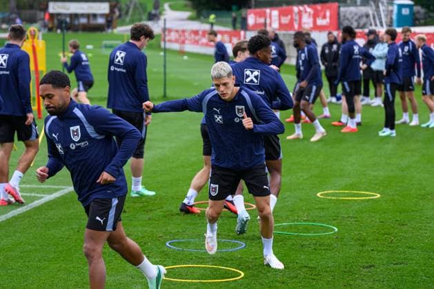 SOCCER - NL, AUT vs ISR WINDISCHGARSTEN,AUSTRIA,22.SEP.26 - SOCCER - UEFA Nations League, group stage, OEFB international match, Länderspiel, Nationalmannschaft Austria vs Israel, preview, training team AUT. Image shows Vasilije Markovic (AUT).  GEPAxpictures xChristianxMoser