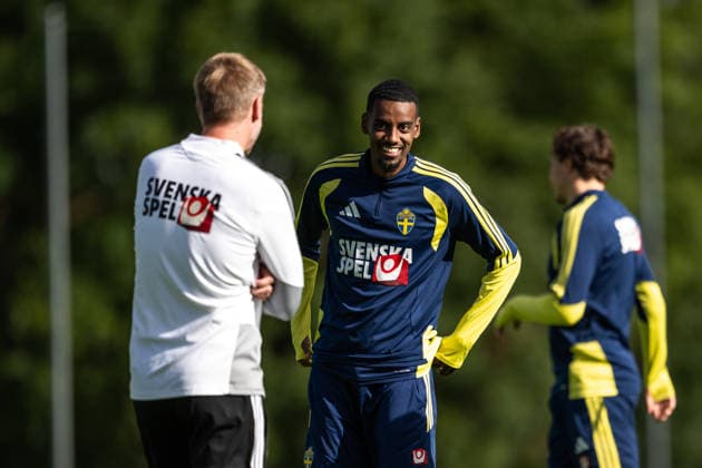 260922 Alexander Isak of the Swedish men s national football team at a training session on September 22, 2026 in Stockholm. Photo: Johanna Säll BILDBYRAN kod JL JL0630 fotboll football soccer fotball nations league uefa nations league träning practice training sverige sweden sverige a bbeng Copyright: JOHANNAxSÄLL BB260922BB251