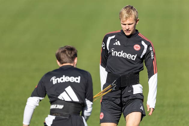 Training Eintracht Frankfurt Jonathan Burkardt, Jonny Burkardt (Eintracht Frankfurt, 9). Training von Eintracht Frankfurt am 22. September 2026 im Deutsche Bank Park in Frankfurt am Main., Frankfurt am Main Hessen Deutschland Deutsche Bank Park