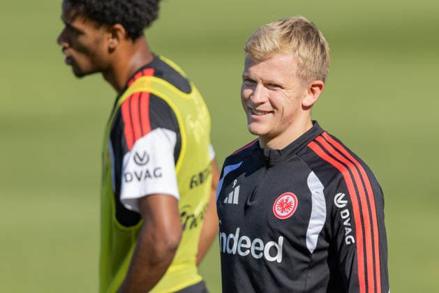 Training Eintracht Frankfurt Jonathan Burkardt, Jonny Burkardt (Eintracht Frankfurt, 9). Training von Eintracht Frankfurt am 22. September 2026 im Deutsche Bank Park in Frankfurt am Main., Frankfurt am Main Hessen Deutschland Deutsche Bank Park