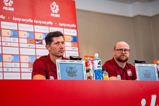 Polish national team, Nationalteam First press conference, PK, Pressekonferenz Robert Lewandowski and Emil Kopanski attending the first press conference during Poland™s national team training camp ahead of the upcoming UEFA Nations League matches (Kazimierz Koper Ball Raw Images) Warszawa DoubleTree by Hilton Hotel & Conference Centre, Skalnicowa 21 Poland Copyright: xKazimierzxKoperx KAZ_polkonf-08