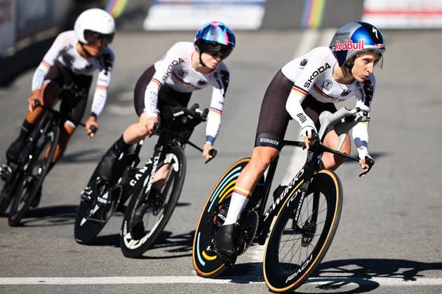 2026 UCI Road World Championships Picture by Alex Whitehead SWpix.com - 22 09 2026 - Cycling - 2026 UCI Road World Championships - MontrÃ al, Canada - Team Time Trial Mixed Relay - Ricarda Bauernfeind (Germany), Franziska Koch (Germany), Antonia Niedermaier (Germany) MontrÃ al Avenue du Parc Canada Copyright: x xSWpix.comx(t axPhotographyxHubxLtd)xAlexxWhitehead SWpix.comx SWP-3521-1253
