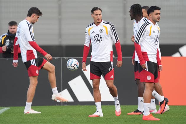 Younes Ebnoutalib (Deutschland Germany), Kai Havertz (Deutschland Germany), Nadiem Amiri (Deutschland Germany) - Herzo Base 22.09.2026: Deutsche Nationalmannschaft Nations League Vorbereitung, Home Ground, HerzoBase, World of Adidas, Herzogenaurach