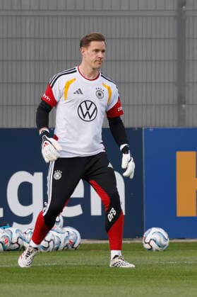 Im Bild: Torwart Marc-Andre ter Stegen 22.09.2026, Medientraining der deutschen Nationalmannschaft mit Juergen Klopp, Deutschland, Herzogenaurach, Medienzentrum, DFL REGULATIONS PROHIBIT ANY USE OF PHOTOGRAPHS AS IMAGE SEQUENCES AND OR QUASI-VIDEO. Copyright: HMBxMedia xJulienxBecker