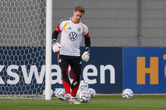Im Bild: Torwart Marc-Andre ter Stegen 22.09.2026, Medientraining der deutschen Nationalmannschaft mit Juergen Klopp, Deutschland, Herzogenaurach, Medienzentrum, DFL REGULATIONS PROHIBIT ANY USE OF PHOTOGRAPHS AS IMAGE SEQUENCES AND OR QUASI-VIDEO. Copyright: HMBxMedia xJulienxBecker