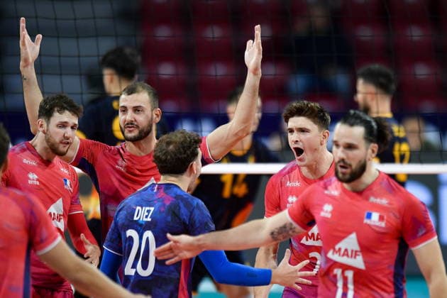 2026.09.22 Sofia siatkowka Mistrzostwa Europy w siatkowce mezczyzn Francja - Rumunia N z Francois Huez Theo Faure Foto Lukasz Laskowski PressFocus 2026.09.22 Sofia CEV Enel EuroVolley Men 2026 France vs Romania Francois Huez Theo Faure Credit: Lukasz Laskowski PressFocus NEWSPIX.PL --- newspix.pl 