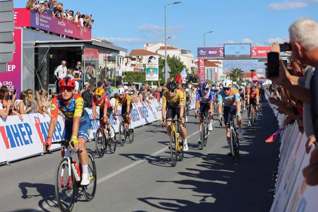 CRO Race 2026: Stage 1 Cyclists cross the finish line during the first stage of the CRO Race 2026, a 167-kilometre route from Split to Seget Donji in Seget Donji, Croatia on September 22, 2026. The six-stage race runs from September 22 to 27 across Croatia.  IvanaxIvanovic PIXSELL