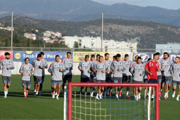 Croatia National Football Team: Press and Trainign Session Players of Croatia during the training sesion at HNK Rijeka stadium on September 22, 2026 in Rijeka, Croatia.  GoranxKovacic PIXSELL