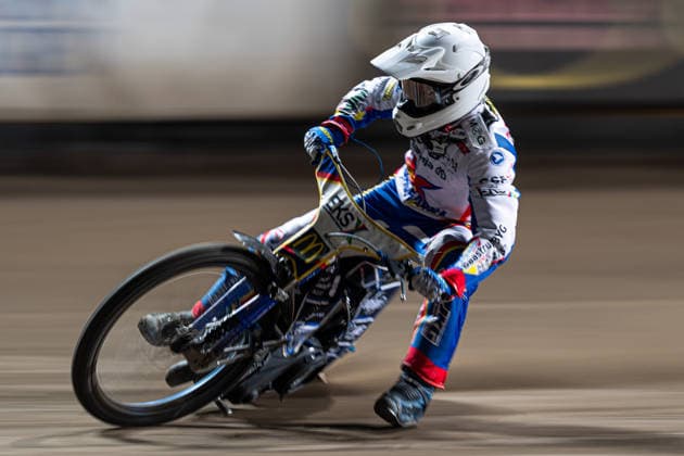 260922 Dackarna malillas Andreas Lyager under final tva i Elitserien mellan Västervik och Dackarna malilla den 22 september 2026 i Västervik. Copyright: OSCARxWALLIN BB260922BB482