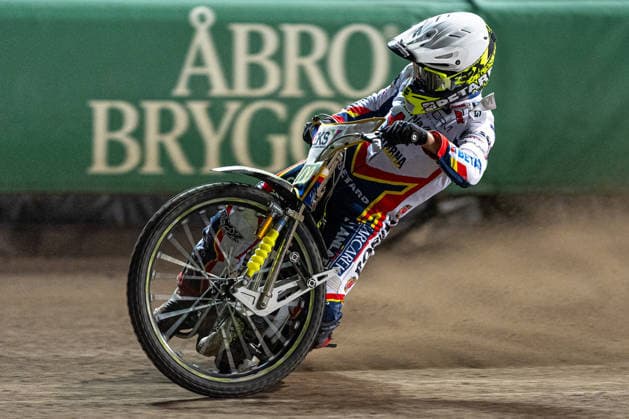 260922 Dackarna malillas Artem Laguta under final tva i Elitserien mellan Västervik och Dackarna malilla den 22 september 2026 i Västervik. Copyright: OSCARxWALLIN BB260922BB502