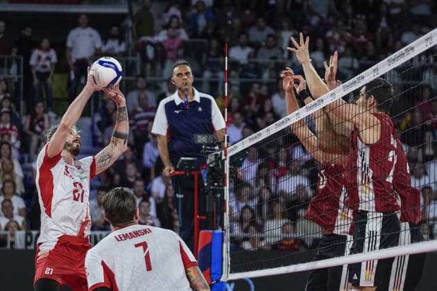 Poland v Germany - CEV Men s European Volleyball Championship 2026 quarterfinal SOFIA, BULGARIA - SEPTEMBER 22: Tomasz Fornal of Poland in action during the CEV Men s European Volleyball Championship 2026 quarterfinal match between Poland and Germany at Arena 8888 in Sofia, Bulgaria on September 22, 2026. Osmancan Gurdogan Anadolu Sofia Bulgaria. Editorial use only. Please get in touch for any other usage.  Copyright: x2026xAnadoluxOsmancanxGurdoganx