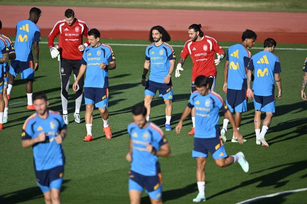Spanish national football team prepares for UEFA Nations League match against England MADRID, SPAIN - SEPTEMBER 22: Players of Spain attend open practice session ahead of 2026-27 UEFA Nations League C match against England at the Royal Spanish Football Federation s (RFEF) Las Rozas facility in Madrid, Spain on September 22, 2026. Burak Akbulut Anadolu Madrid Spain. Editorial use only. Please get in touch for any other usage.  Copyright: x2026xAnadoluxBurakxAkbulutx