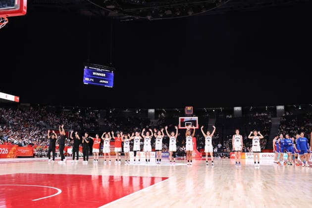 Japan team group, Mannschaftsbild, Totale SEPTEMBER 22, 2026 - Basketball : Women Group Phase - Group B Game 6 between Japan -Philippines at Aichi International Arena during the Asian Games Aichi-Nagoya 2026 in Aichi, Japan.  aflo_350096494 x