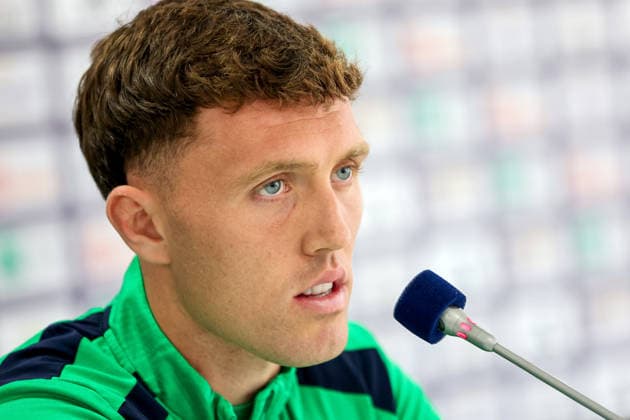 Republic of Ireland press conference, PK, Pressekonferenz Fadil Vokrri Stadium, Pristina, Kosovo 23 9 2026 Dara O Shea Dara O Shea 23 9 2026  Copyright: xx RB1_0904