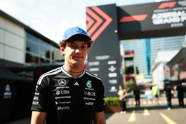 F1 - AZERBAIJAIN GRAND PRIX 2026 KIMI ANTONELLI Andrea (ita), Mercedes AMG F1 Team W17, portrait during the 2026 Formula 1 Azerbaijan Grand Prix, 15th round of the 2026 Formula One World Championship, WM, Weltmeisterschaft from September 24 to 26, 2026 on the Baku City Circuit, in Baku, Azerbaijan - BakuAzerbaijan  Copyright: xEricxAlonsox