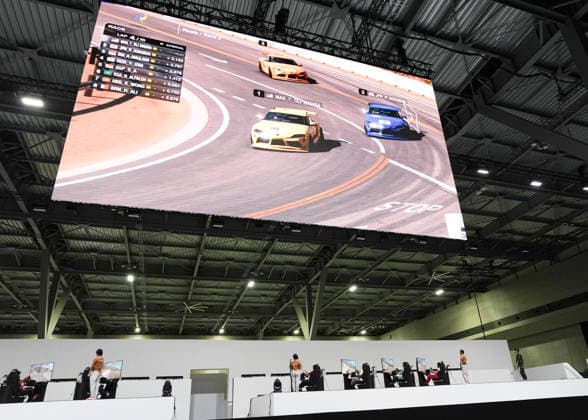 (260923) -- TOKONAME, Sept. 23, 2026 -- Players compete during the esports auto racing Gran Turismo 7 final at the 20th Asian Games Aichi-Nagoya 2026 in Tokoname, Aichi Prefecture, Japan, Sept. 23, 2026. ) (SP)JAPAN-TOKONAME-ASIAN GAMES-ESPORTS-AUTO RACING-GRAN TURISMO 7-FINAL ZhangxHaobo 