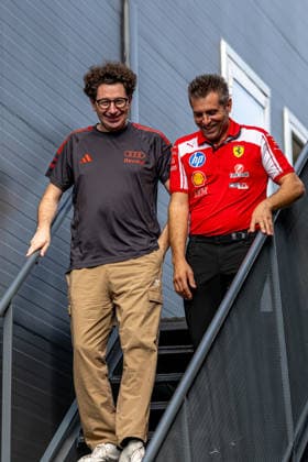 BAKU, AZERBAIJAN: Mattia Binotto, Team Principle for the Audi F1 team during the 2026 Formula 1 Azerbaijan Grand Prix at the Baku City Circuit in Baku, Azerbaijan