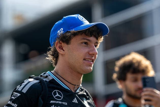 BAKU, AZERBAIJAN: Kimi Antonelli, racing for the Mercedes team during the 2026 Formula 1 Azerbaijan Grand Prix at the Baku City Circuit in Baku, Azerbaijan