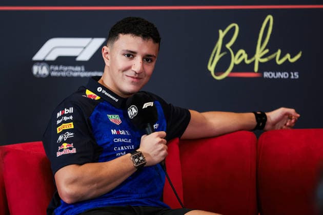 F1 - AZERBAIJAIN GRAND PRIX 2026 HADJAR Isack (fra), Red Bull Racing Ford RB22, portrait press conference, PK, Pressekonferenz during the 2026 Formula 1 Azerbaijan Grand Prix, 15th round of the 2026 Formula One World Championship, WM, Weltmeisterschaft from September 24 to 26, 2026 on the Baku City Circuit, in Baku, Azerbaijan - BakuAzerbaijan Copyright: xEricxAlonsox