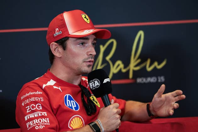 F1 - AZERBAIJAIN GRAND PRIX 2026 LECLERC Charles (mco), Scuderia Ferrari SF-26, portrait press conference, PK, Pressekonferenz during the 2026 Formula 1 Azerbaijan Grand Prix, 15th round of the 2026 Formula One World Championship, WM, Weltmeisterschaft from September 24 to 26, 2026 on the Baku City Circuit, in Baku, Azerbaijan - BakuAzerbaijan Copyright: xEricxAlonsox