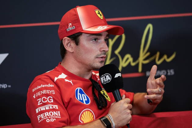 F1 - AZERBAIJAIN GRAND PRIX 2026 LECLERC Charles (mco), Scuderia Ferrari SF-26, portrait press conference, PK, Pressekonferenz during the 2026 Formula 1 Azerbaijan Grand Prix, 15th round of the 2026 Formula One World Championship, WM, Weltmeisterschaft from September 24 to 26, 2026 on the Baku City Circuit, in Baku, Azerbaijan - BakuAzerbaijan Copyright: xEricxAlonsox