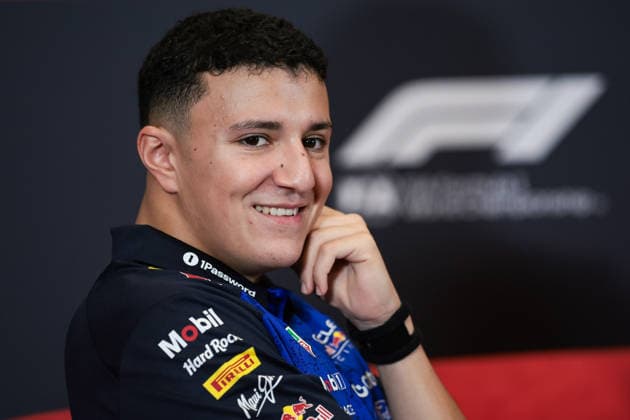 F1 - AZERBAIJAIN GRAND PRIX 2026 HADJAR Isack (fra), Red Bull Racing Ford RB22, portrait press conference, PK, Pressekonferenz during the 2026 Formula 1 Azerbaijan Grand Prix, 15th round of the 2026 Formula One World Championship, WM, Weltmeisterschaft from September 24 to 26, 2026 on the Baku City Circuit, in Baku, Azerbaijan - BakuAzerbaijan Copyright: xEricxAlonsox