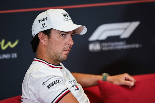 F1 - AZERBAIJAIN GRAND PRIX 2026 PEREZ Sergio (mex), Cadillac F1 Team MAC-26, portrait press conference, PK, Pressekonferenz during the 2026 Formula 1 Azerbaijan Grand Prix, 15th round of the 2026 Formula One World Championship, WM, Weltmeisterschaft from September 24 to 26, 2026 on the Baku City Circuit, in Baku, Azerbaijan - BakuAzerbaijan Copyright: xEricxAlonsox