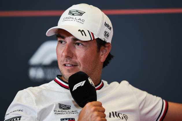 F1 - AZERBAIJAIN GRAND PRIX 2026 PEREZ Sergio (mex), Cadillac F1 Team MAC-26, portrait press conference, PK, Pressekonferenz during the 2026 Formula 1 Azerbaijan Grand Prix, 15th round of the 2026 Formula One World Championship, WM, Weltmeisterschaft from September 24 to 26, 2026 on the Baku City Circuit, in Baku, Azerbaijan - BakuAzerbaijan Copyright: xEricxAlonsox