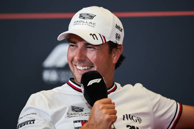F1 - AZERBAIJAIN GRAND PRIX 2026 PEREZ Sergio (mex), Cadillac F1 Team MAC-26, portrait press conference, PK, Pressekonferenz during the 2026 Formula 1 Azerbaijan Grand Prix, 15th round of the 2026 Formula One World Championship, WM, Weltmeisterschaft from September 24 to 26, 2026 on the Baku City Circuit, in Baku, Azerbaijan - BakuAzerbaijan Copyright: xEricxAlonsox