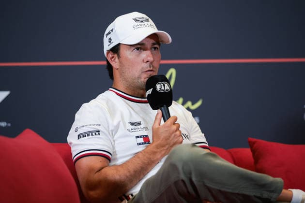 F1 - AZERBAIJAIN GRAND PRIX 2026 PEREZ Sergio (mex), Cadillac F1 Team MAC-26, portrait press conference, PK, Pressekonferenz during the 2026 Formula 1 Azerbaijan Grand Prix, 15th round of the 2026 Formula One World Championship, WM, Weltmeisterschaft from September 24 to 26, 2026 on the Baku City Circuit, in Baku, Azerbaijan - BakuAzerbaijan Copyright: xEricxAlonsox