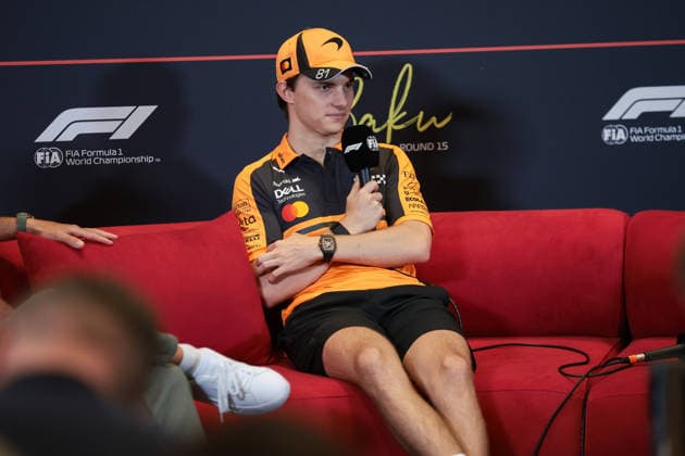 F1 - AZERBAIJAIN GRAND PRIX 2026 PIASTRI Oscar (aus), McLaren F1 Team MCL40, portrait press conference, PK, Pressekonferenz during the 2026 Formula 1 Azerbaijan Grand Prix, 15th round of the 2026 Formula One World Championship, WM, Weltmeisterschaft from September 24 to 26, 2026 on the Baku City Circuit, in Baku, Azerbaijan - BakuAzerbaijan Copyright: xEricxAlonsox