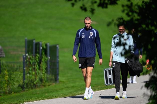 SOCCER - NL, AUT vs ISR WINDISCHGARSTEN,AUSTRIA,23.SEP.26 - SOCCER - UEFA Nations League, group stage, OEFB international match, Länderspiel, Nationalmannschaft Austria vs Israel, preview, training team AUT. Image shows Sasa Kalajdzic (AUT).  GEPAxpictures xChristianxMoser