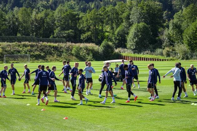 SOCCER - NL, AUT vs ISR WINDISCHGARSTEN,AUSTRIA,23.SEP.26 - SOCCER - UEFA Nations League, group stage, OEFB international match, Länderspiel, Nationalmannschaft Austria vs Israel, preview, training team AUT. Image shows players of AUT.  GEPAxpictures xChristianxMoser