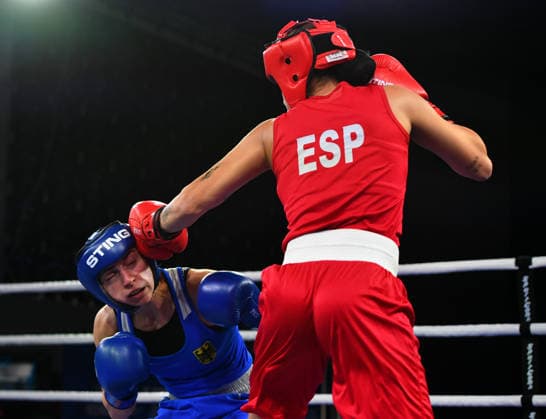 Boxen, EM in Sofia #2 2026 European Boxing Elite Championships in Sofia Laura Fuertes Fernandez of Spain (Red) and Maxi Kolotzer of Germany compete in the Women s 51kg semi-final boxing bout at the 2026 European Boxing Elite Championships at Asics Arena in Sofia, Bulgaria on September 23,2026. Sofia Bulgaria  Copyright: xMatrixxImagesx xVassilxDonevx
