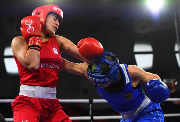 Boxen, EM in Sofia #2 2026 European Boxing Elite Championships in Sofia Laura Fuertes Fernandez of Spain (Red) and Maxi Kolotzer of Germany compete in the Women s 51kg semi-final boxing bout at the 2026 European Boxing Elite Championships at Asics Arena in Sofia, Bulgaria on September 23,2026. Sofia Bulgaria  Copyright: xMatrixxImagesx xVassilxDonevx