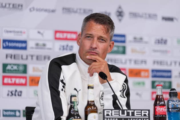 23.09.2026, xydrx, Fußball, Pressekonferenz Borussia Mönchengladbach, Offizielle Trainervorstellung im ista-Borussia-Park, Saison 2026 2027: Alexander Blessin (Cheftrainer Borussia Moenchengladbach) DFB regulations prohibit any use of photographs as image sequences and or quasi-video. Copyright: HMBxMedia YannisxDreimann