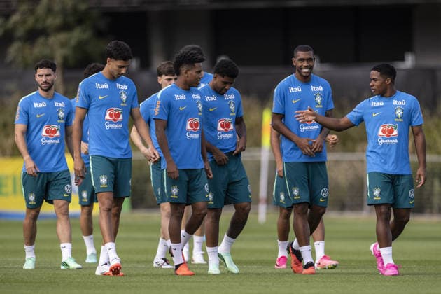 BRISBANE, AUSTRALIA, SEPTEMBER 23: Brazilian players during a Brazilian national team, Nationalteam (Seleção Brasileira) training session at the Ballymore Stadium Annex in Brisbane, Australia. (Photo by Ricardo Noigueira Sports Press Photo) Copyright: xRicardoxNogueira SportsxPressxPhotox Sportspressphoto_SPR237537