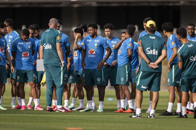 BRISBANE, AUSTRALIA, SEPTEMBER 23: Brazilian players during a Brazilian national team, Nationalteam (Seleção Brasileira) training session at the Ballymore Stadium Annex in Brisbane, Australia. (Photo by Ricardo Noigueira Sports Press Photo) Copyright: xRicardoxNogueira SportsxPressxPhotox Sportspressphoto_SPR237540